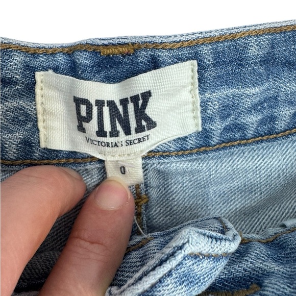 Pink Victoria’s scret.Blue and Silver Jean Shorts with Rhinestone Embellishments - Picture 8 of 14